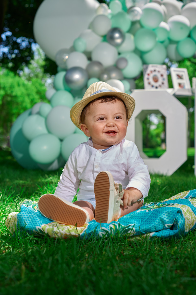 portrait of one year old boy
